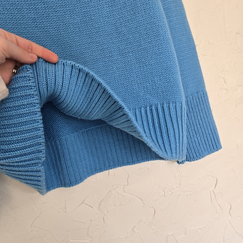 VINCE Wool Cashmere Bright Blue Knit Turtleneck Sweater, S - Picture 10 of 13